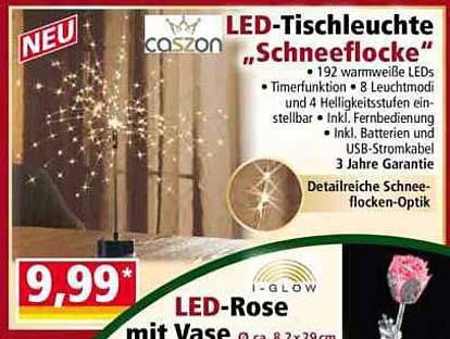 LED-Tischleuchte "Schneeflocke"