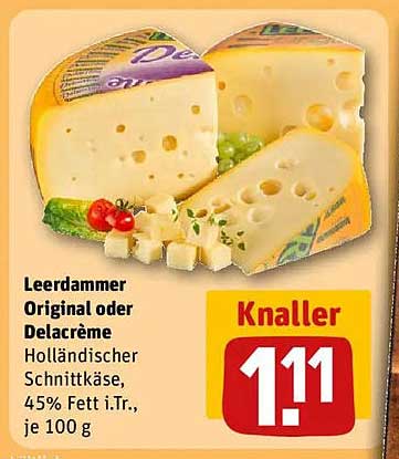 Leerdammer Original oder Delacrème - Holländischer Schnittkäse, 45% Fett i.Tr., je 100 g