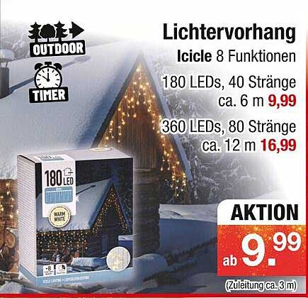 Lichtervorhang Icicle 8 Funktionen