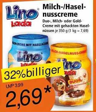 Lino Lada Milch-/Haselnusscreme 350 g