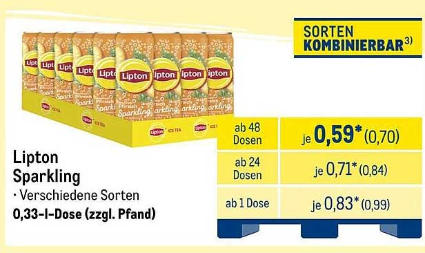 Lipton Sparkling - verschiedene Sorten 0,33-l-Dose (zzgl. Pfand)