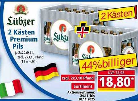 Lübzer 2 Kästen Premium Pils
