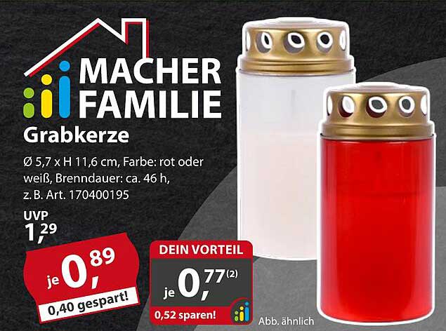 MACHER FAMILIE Grabkerze