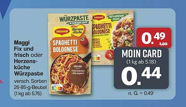 Maggi Fix und frisch oder Herzensküche Würzpaste