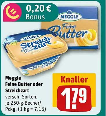 Meggle Feine Butter oder Streichzart 250-g-Becher