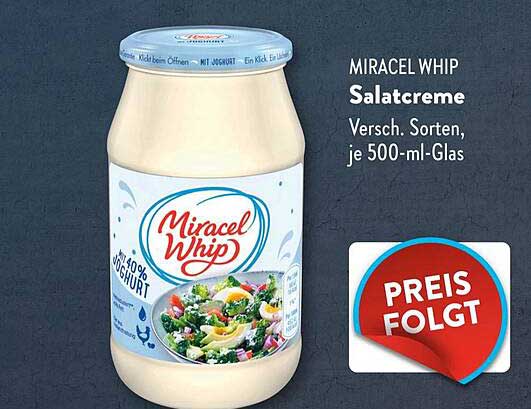 MIRACEL WHIP Salatcreme, Versch. Sorten, je 500-ml-Glas