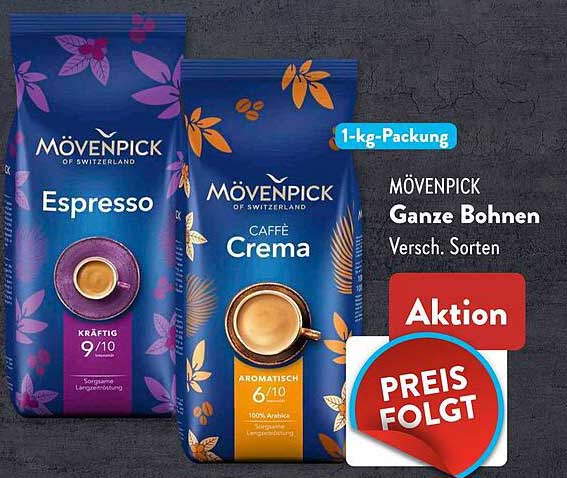 Mövenpick Ganze Bohnen 1-kg-Packung, verschiedene Sorten