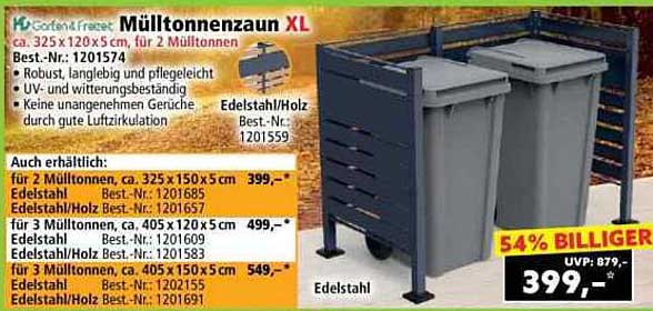 Mülltonnenzaun XL - Ideal für Ihren Garten