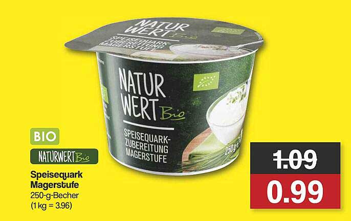 NATURWERT Bio Speisequark Magersufe 250-g-Becher