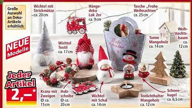 Neue Dekorationsartikel für die Weihnachtszeit bei Norma