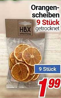 Orangenscheiben 9 Stück getrocknet
