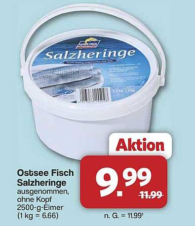 Ostsee Fisch Salzheringe – 2500 g Eimer