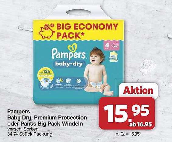 Pampers Baby Dry, Premium Protection oder Pants Big Pack Windeln