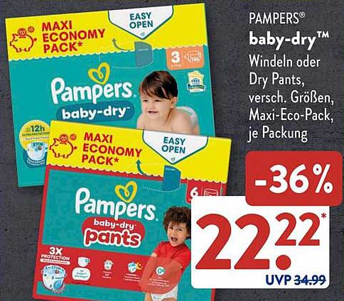 Pampers® baby-dry™ Windeln oder Dry Pants, verschiedene Größen, Maxi-Eco-Pack