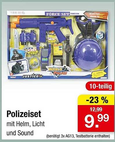 Polizeiset mit Helm, Licht und Sound