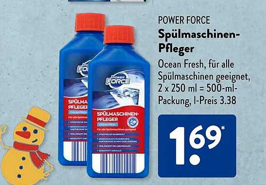 POWER FORCE Spülmaschinen-Pfleger 2 x 250 ml