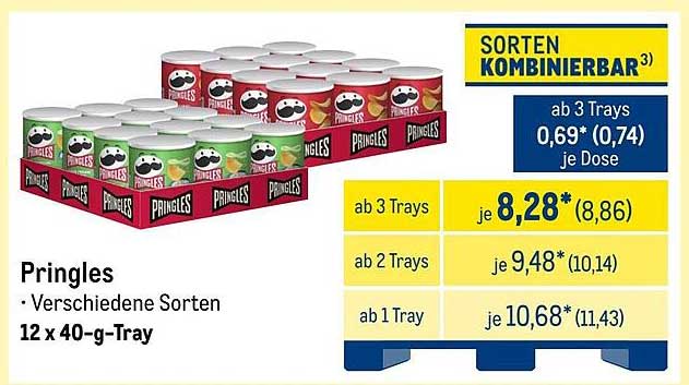 Pringles verschiedene Sorten 12 x 40-g-Tray