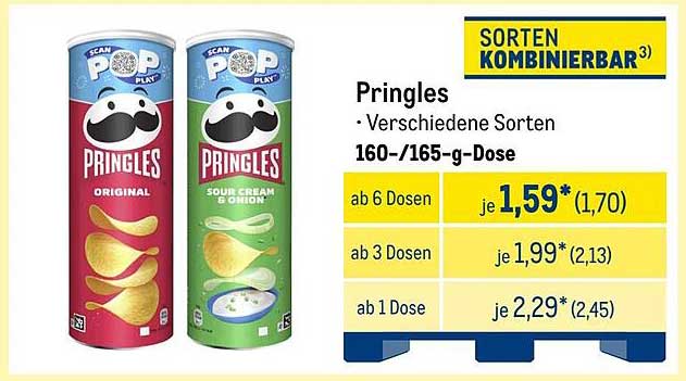 Pringles - Verschiedene Sorten 160-/165-g-Dose
