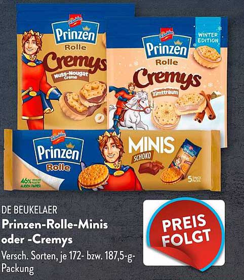 Prinz von Beukelaer Prinzen-Rolle-Minis oder -Cremys