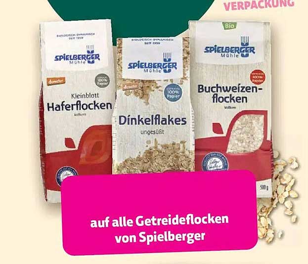 Rabatt auf alle Getreideflocken von Spielberger