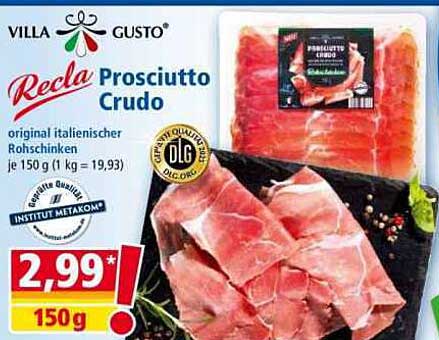 Recla Prosciutto Crudo - original italienischer Rohschinken