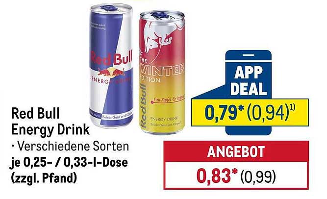 Red Bull Energy Drink – Verschiedene Sorten je 0,25- / 0,33-l-Dose (zzgl. Pfand)