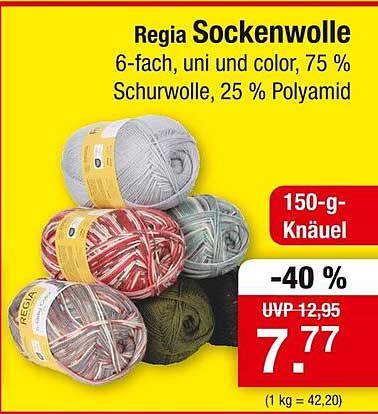 Regia Sockenwolle 6-fach, uni und color