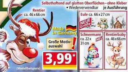 Rentier selbsthaftend – Weihnachtsdeko in großer Auswahl