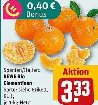 REWE Bio Clementinen - 1-kg-Netz zum Sonderpreis