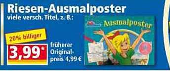 Riesen-Ausmalposter - viele verschiedene Titel