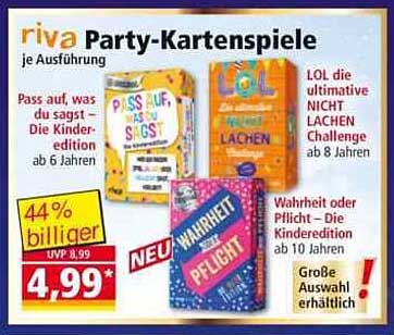 riva Party-Kartenspiele je Ausführung
