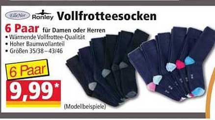 Ronley Vollfrotteesocken - 6 Paar für Damen oder Herren