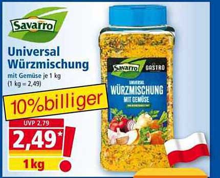 Savarro Universal Würzmischung mit Gemüse je 1 kg