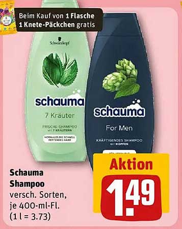 Schauma Shampoo – verschiedene Sorten, je 400-ml-Flasche für nur 1,49 €