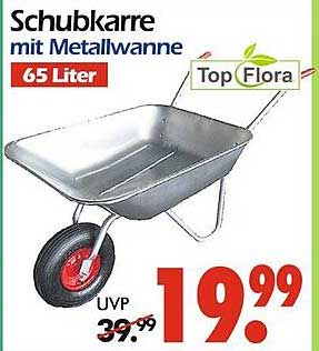 Schubkarre mit Metallwanne 65 Liter