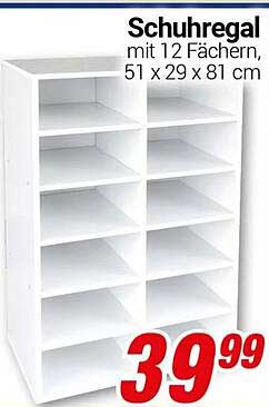 Schuhregal mit 12 Fächern, 51 x 29 x 81 cm