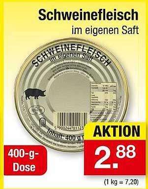 Schweinefleisch im eigenen Saft 400 g Dose