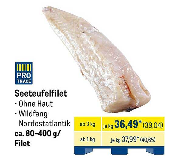 Seeteufelfilet ohne Haut vom Wildfang Nordostatlantik