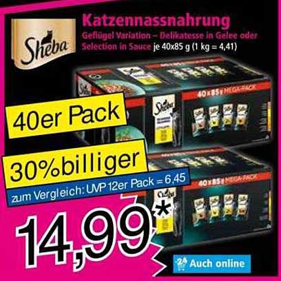 Sheba Katzennassnahrung - Geflügel Variation (40er Pack)