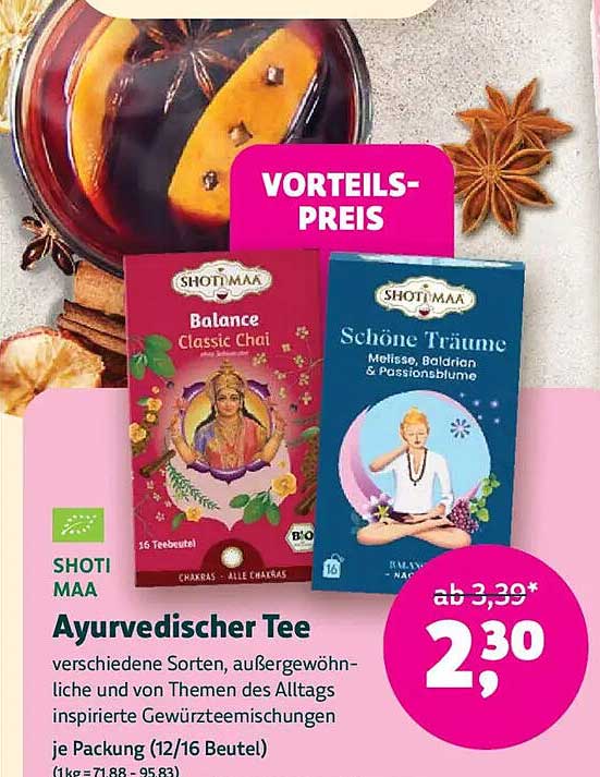 SHOTIMAA Ayurvedischer Tee – Balance Classic Chai & Schöne Träume