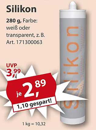 Silikon 280 g, Farbe: weiß oder transparent