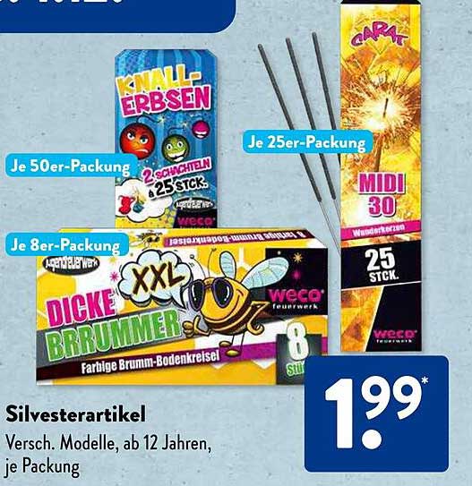 Silvesterartikel – Verschiedene Modelle, ab 12 Jahren, je Packung