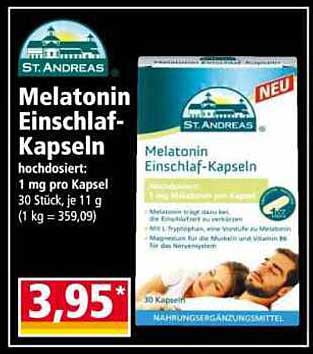 St. Andreas Melatonin Einschlaf-Kapseln - Hochdosiert für eine erholsame Nacht