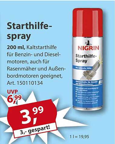 Starthilfespray 200 ml für Benzin- und Dieselmotoren