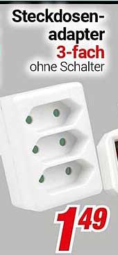 Steckdosenadapter 3-fach ohne Schalter