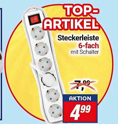 Steckerleiste 6-fach mit Schalter