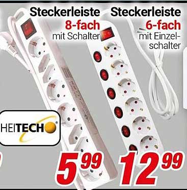 Steckerleiste 8-fach mit Schalter - nur 5,99 €