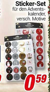 Sticker-Set für den Adventskalender, versch. Motive