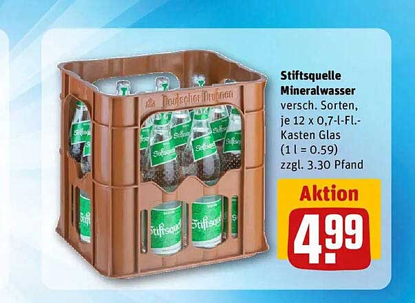 Stiftsquelle Mineralwasser 12 x 0,7 l-Glas als Kasten