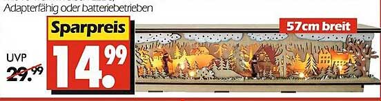 Stimmungsvolle LED-Landschaft 57 cm – Adapterfähig oder batteriebetrieben